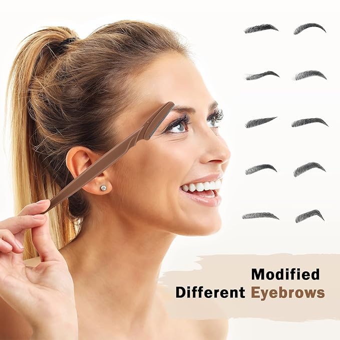 D Dermaplane Razor for Women Face - 12PCS Eyebrow Razor With Precision Cover - Dermaplaning Tool for Face Shaver - Facial Hair Removal - Neutral