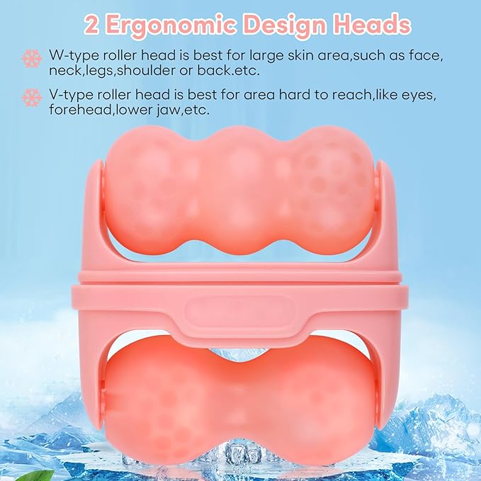 Ice Roller for Face,Eyes,Women Gifts Idea,Therapeutic Cooling to Tighten Brighten Complexion and Reduce Wrinkles,Massager Under Eye Puffiness,Migraine and Pain Relidf