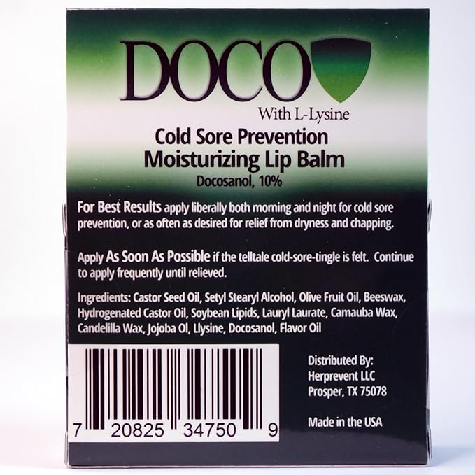 DocoShield Lip Balm w/Docosanol and Lysine (3-Pack)