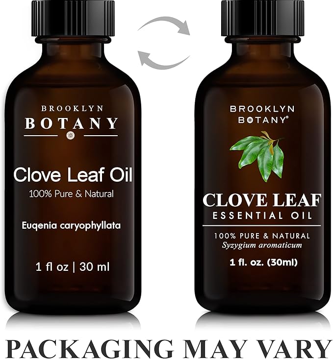 Brooklyn Botany Clove Leaf Essential Oil – 100% Pure and Natural – Premium Grade Oil with Dropper - for Aromatherapy and Diffuser - 1 Fl Oz