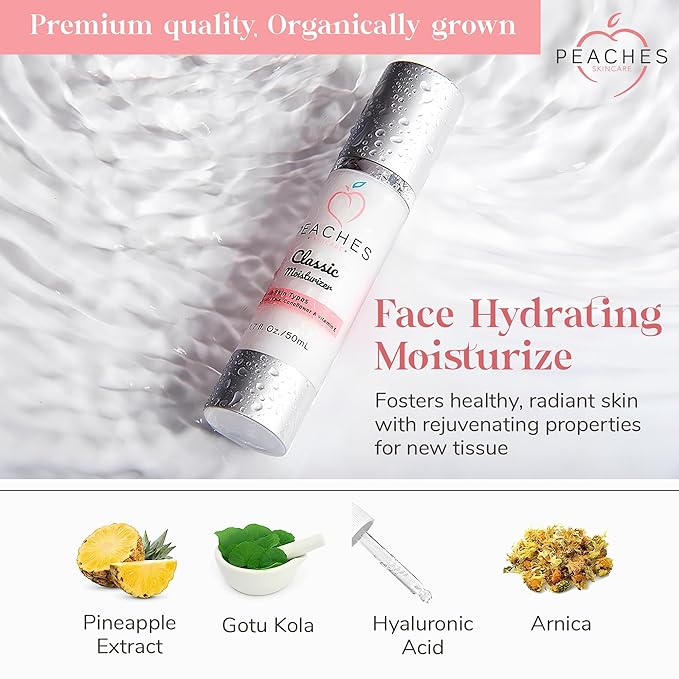 Hydrating Vegan Moisturizer with Vitamin E, Gotu Kola, and Pineapple – Age-Defying Face Cream for All Skin Types – Classic Moisturizer (1.7 oz)