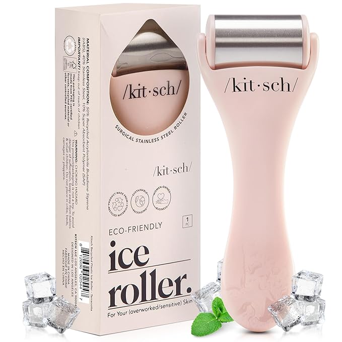 Kitsch Ice Roller for Face - Stainless Steel Ice Face Rollers for Women - Soothes Facial Puffiness, Sore Muscles, and Headaches | Self Care Gifts for Women - Terracotta