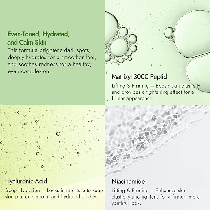 Complex Niacinamide 10% Serum with Peptides (3oz) Glowing, Firming, and Pore-Refining Formula for Smooth, Healthy-Looking Skin, Easter Gift, Mother's Day Gifts