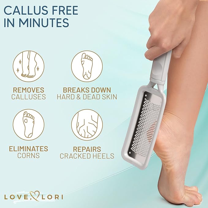 Professional Foot Scrubber Dead Skin Remover Kit - Foot File & Callus Gel Feet Scrubber Scraper Bundle, 6oz