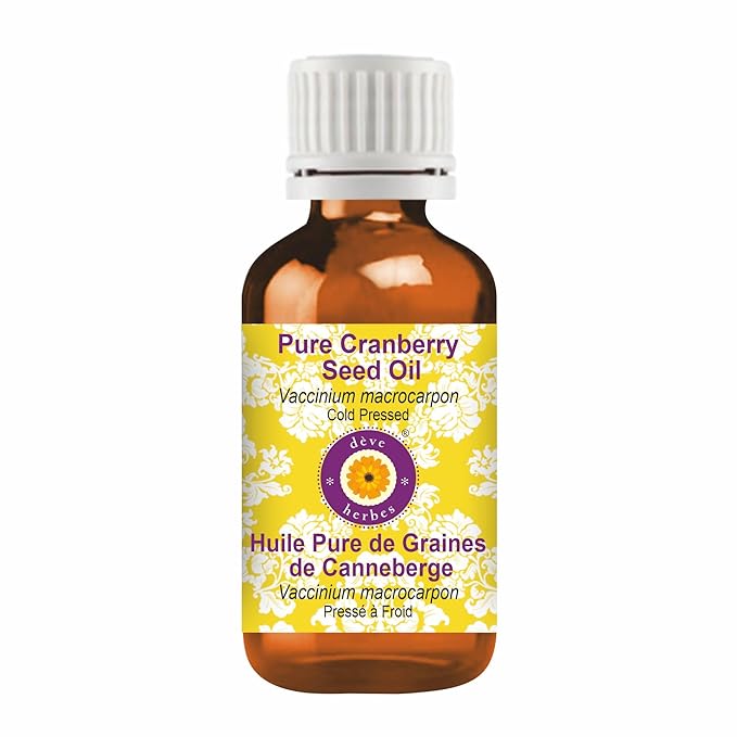 Deve Herbes Pure Cranberry Seed Oil (Vaccinium macrocarpon) Cold Pressed 50ml (1.69 oz)
