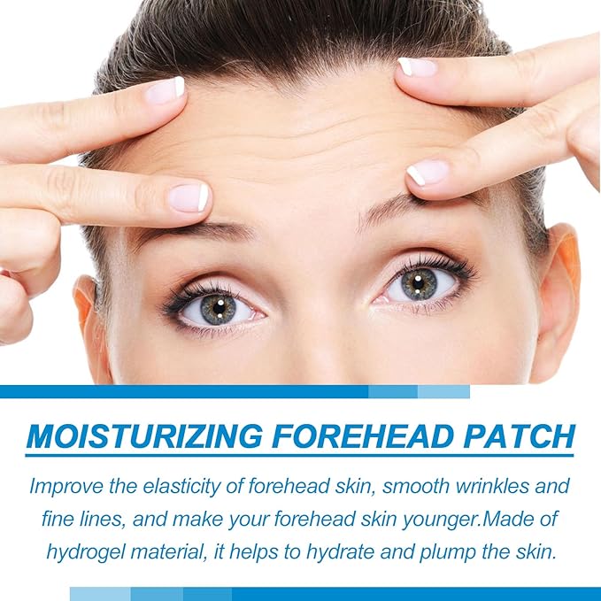 Forehead Wrinkle Patches 10Pcs with Aloe, Collagen, Vitamin E, Anti Wrinkle Patches, Forehead Wrinkles Treatment, Face Tape for Wrinkles Care to Smooth Fine Lines & Wrinkles for Women