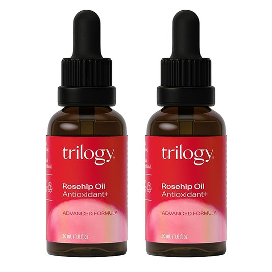 Trilogy Certified Organic Rosehip Oil Antioxidant+ Duo, With Enriching Antioxidants & Essential Fatty Acids, 1.0 fl oz Each