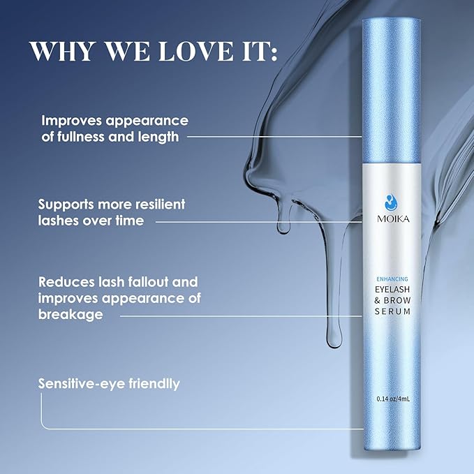 Eyelash Growth Serum, Makes Lashes Longer and Thicker, Suitable for Sensitive Eyes, For Natural Eyelashes, Extensions and Eyebrows, Vegan & Cruelty-Free, 4ml, 4-month Supply
