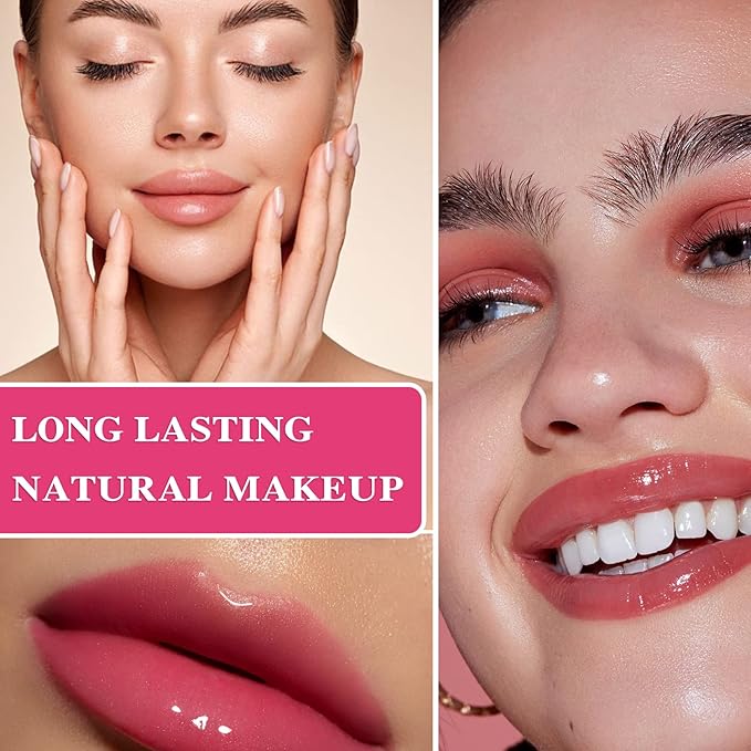 6 PCS Clear Glass Hydrating Lip Women,Lip