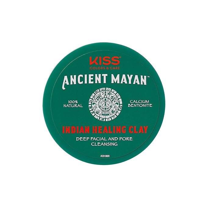 Kiss Ancient Mayan Indian Healing Clay, 100% Natural, For Deep Facial and Pore Cleansing, Deep Hair Conditioning (16 oz.)