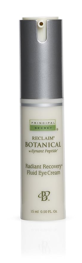 Principal Secret reclaim BOTANICAL Anti-Aging Radiant Recovery Fluid Eye Cream Plant Based Retinol, Argireline, Squalane, Peptides, Ceramides Hyaluronic Acid for Dark Circles & Wrinkles 0.5oz