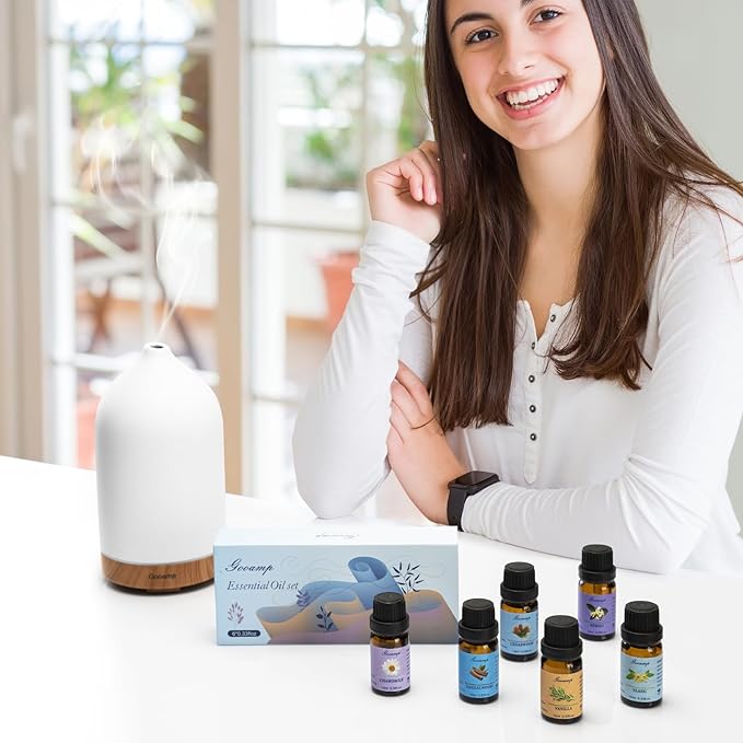 Essential Oils Set-Top 6 Organic Blends for Diffusers, Candle Making, Aromatherapy, Humidifiers, Gifts - Vanilla,Neroli,Chamomile, Sandalwood, Ylang,Cedarwood(6X0.33 fl oz)