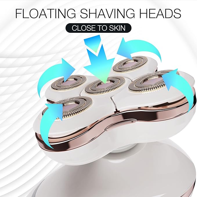 Electric Razors for Womens, 2-in-1 Best Shaver for Women, Rechargeable Trimmer with Detachable Head for Women's Legs, Bikini, Face, Lips Hairs, Cordless Wet Dry Facial Hair Removal for Women