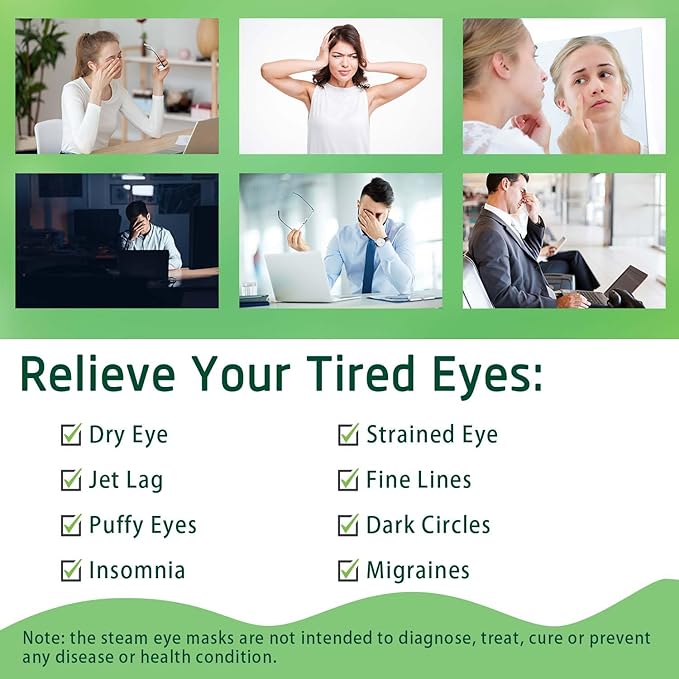 12 Packs Self Heating Eye Masks for Dry Eyes Mothers Day Gifts for Mom Disposable Heated Eye Mask Warm Compress Sleep Mask Stress Relief Travel Ready Relaxation Unscented