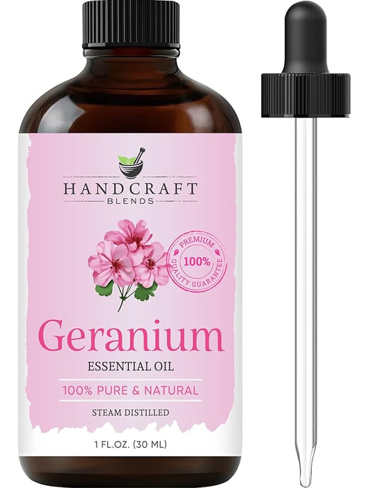 Handcraft Blends Geranium Essential Oil - 1 Fl Oz - 100% Pure and Natural - Premium Grade Essential Oil for Diffuser and Aromatherapy