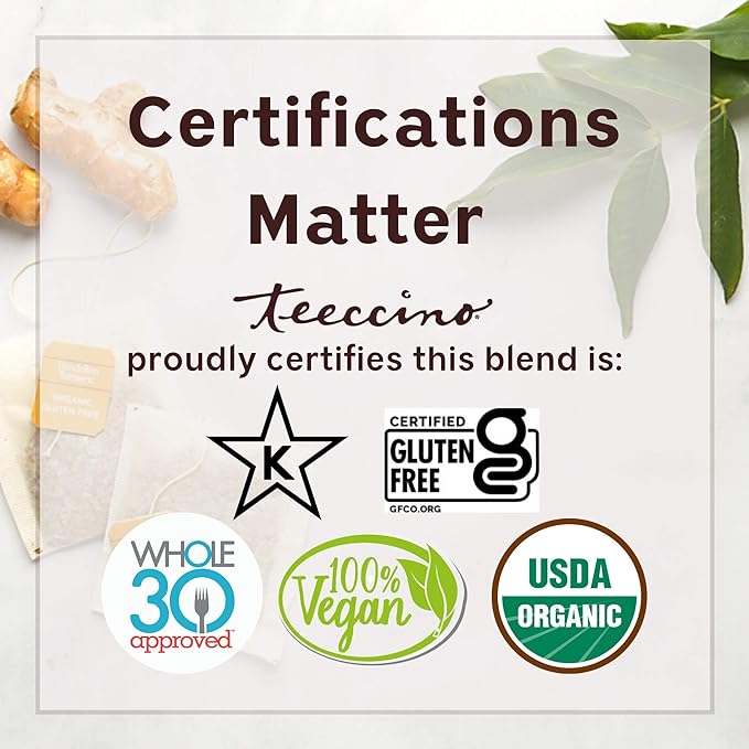 Teeccino Dandelion Coconut Tea - Caffeine Free, Roasted Herbal Tea with Prebiotics, 3x More Herbs than Regular Tea Bags, Gluten Free - 25 Tea Bags (Pack of 3)