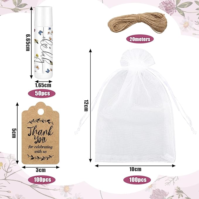 Demissle 50 Pcs Baby Shower Lip Flower)