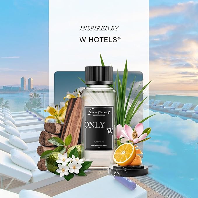 Only W Hotel Diffuser Oil | Aromatherapy Fragrance Inspired by 5-Star Hotels | Notes of Bergamot, Lemongrass, Jasmine, Lily, Magnolia & Koa Wood (120 mL)