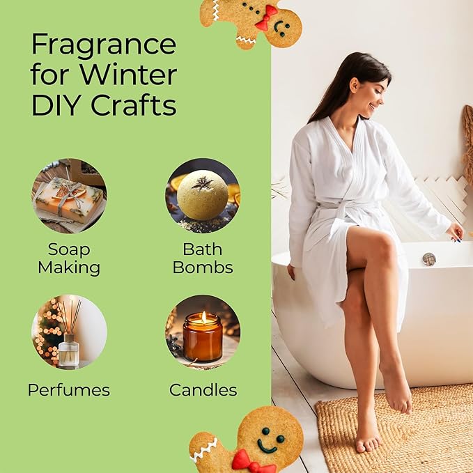 Good Essential Professional Gingerbread Fragrance Oil 1 fl oz (30ml) for Diffusers, Candles, Soaps, Lotions, Perfume, Candle & Soap Making Fragrance Oil