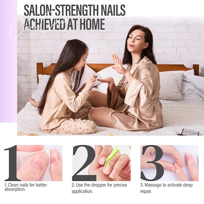 CHUCHU Nail Strengthener - Kiwi Scent Nail Repair Growth Moisturizing Treatment - Natural Jojoba Vitamin B & E Cuticle Oil for Dry Cracked Nails
