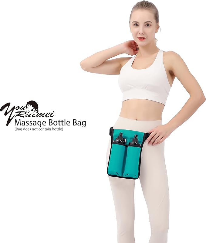 Massage Bottle Bag ，Massage Therapist Holster， Massage Lotion Holster，（YR-2KD-MailGreen）