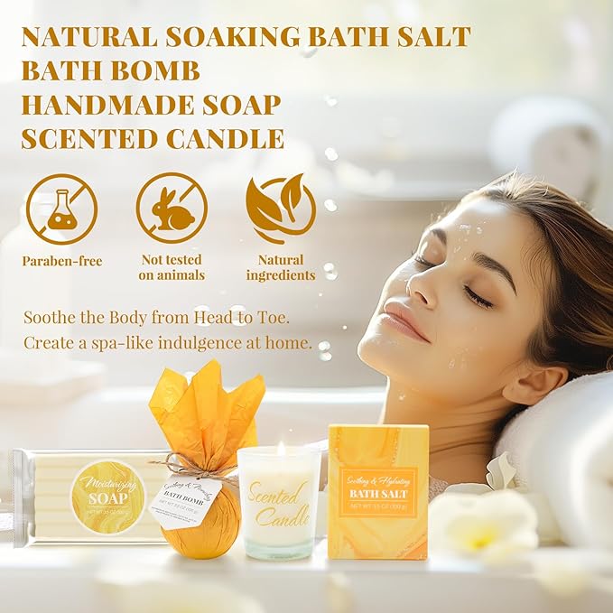 Gift Set for Women 8Pcs Bath and Body Gift Baskets for Women, Vanilla Self Care Gift Ideas Birthday Gifts for Women,Unique Gift Ideas for Her, Women, Mom, Christmas Gifts for Women
