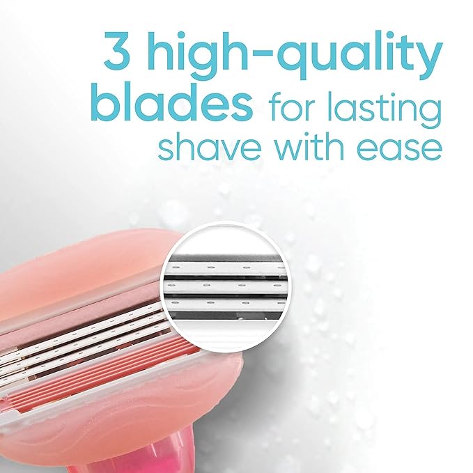 Gillette Venus ComfortGlide White Tea Women's Razor, Handle + 4 Blade Refills