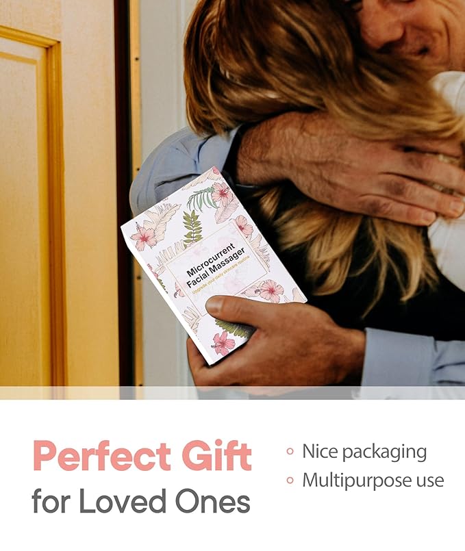 Microcurrent-Facial-Device, Microcurrent Facial Massager, Face Roller Face Massager for Skin Care at Home, Rose Gold