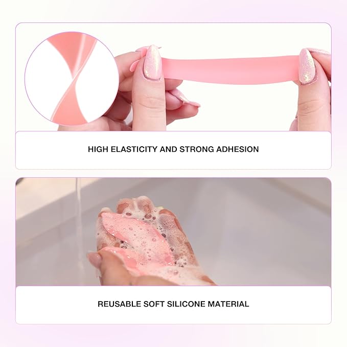 Curacoro Reusable Eye Pads, Silicone Under Eye Patches Lash Lift Cover Eyelash Extension | Soft Pads for Sensitive Skin during Eyelash Perm Lamination & Lash Extensions Remover (Black, Style 3)