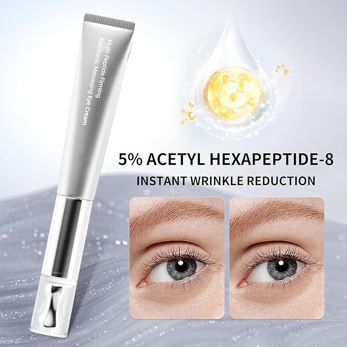 Eye Cream | Wrinkle Eraser Massaging Eye Cream, Multi-Peptide Firming And Electronic Massager, Anti-Aging Eye Cream for Puffiness and Bags Under Eyes Cream | Electric Massage Eye Cream (1 Pc)
