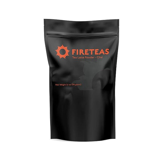 FIRE TEAS Chai Tea Latte - Nutmeg, Cloves, Ginger, Cinnamon, Cardamon - Decaf/Caffeine Free, Perfect Smoothies, Lattes & Milkshakes -