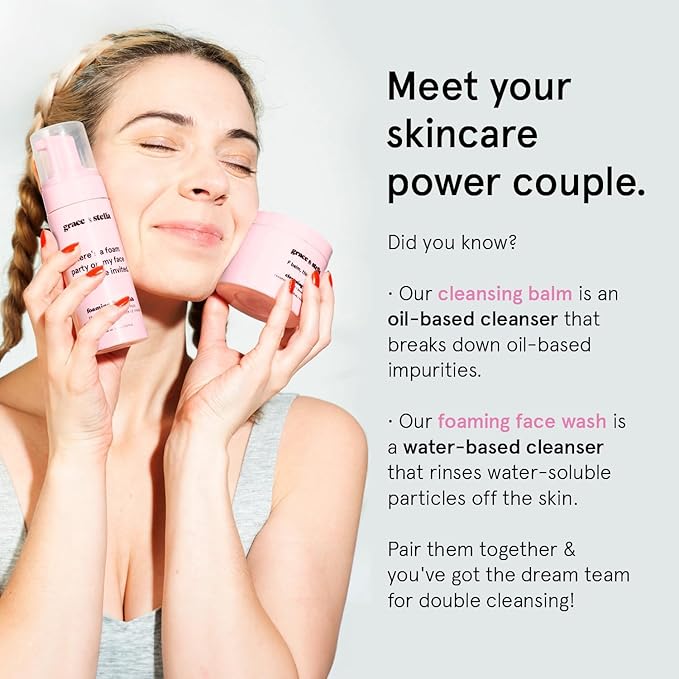 grace & stella Award Winning Foaming Facial Cleanser (60ml) - Sensitive Skin Face Wash - Vegan Foaming Cleanser - Limpiador - Hydrating - Face Wash Sensitive Skin - For Dry Skin