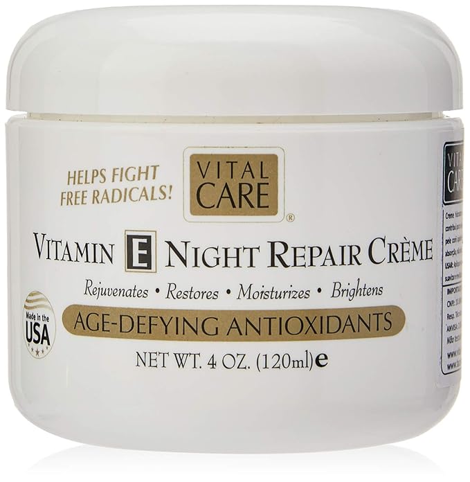 Vital Care Anti-Aging Vitamin E Night Repair Crème Jar 4 oz