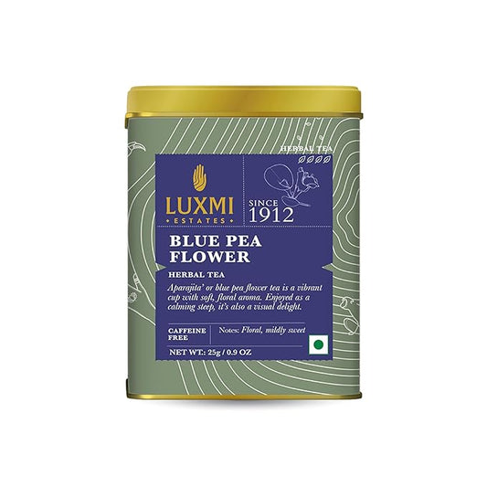 Luxmi Estates - Butterfly Pea Flower Tea - Loose Leaf - 25g (16 Cups) | USDA Certified Organic Blue Tea | Caffeine-Free | Single Ingredient