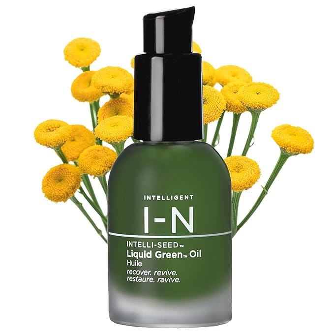 Intelligent Nutrients Liquid Green Oil, Organic Face Oil for Radiant Skin, Lightweight Hydrating Treatment, Vegan, 1 Oz