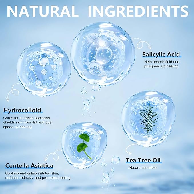 Pimple stars Patches for Face, 4 Size 320 Counts Acne Patches, Hydrocolloid Patches for Covering Zits and Blemishes, Spot Stickers with Salicylic Acid, Tea Tree Oil