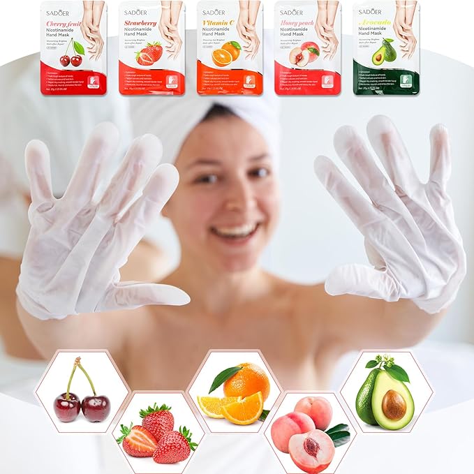 48 Pcs Fruits Beauty Hand Foot Mask Bulk Hydrating Hand Foot Moisturizing Gloves Aloe Mask for Spa Kit Beauty Skincare Gift Beauty Kits for Women