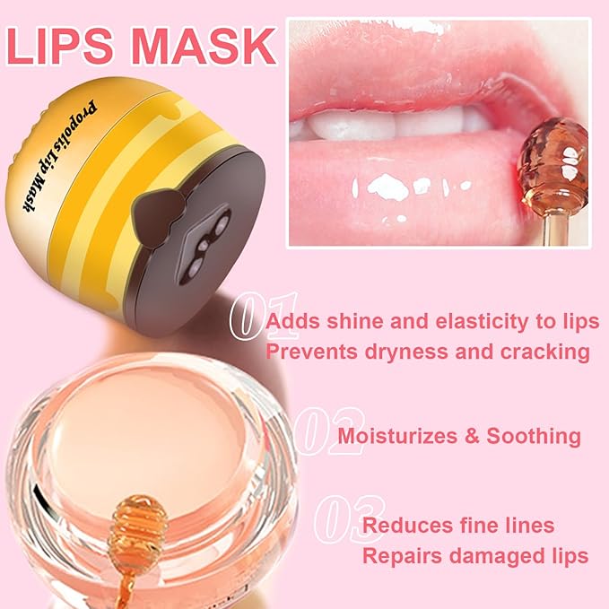 Lip Therapy Set - Lip Scrub & Lip Mask, Overnight Treatment Lip Care Kits with - Exfoliate, Condition, Hydrate and Soothe, Exfoliator & Moisturize Natural Two Step Treatment(4PCS)