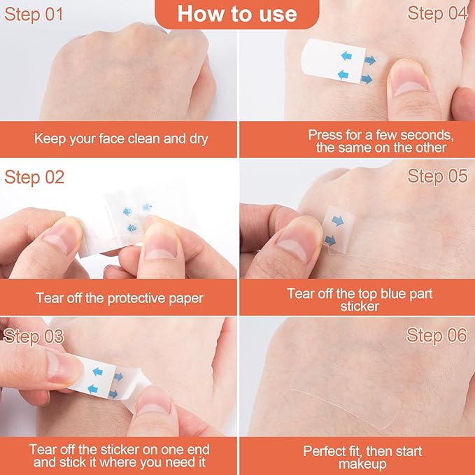 100 Pcs Face Lift Tape Invisible, Neck Tape Lifting Invisible, Neck Lift Tape, Facelift Tape for Face, Lifting Loose Sagging Skin, Eyes, Jowls, Double Chin