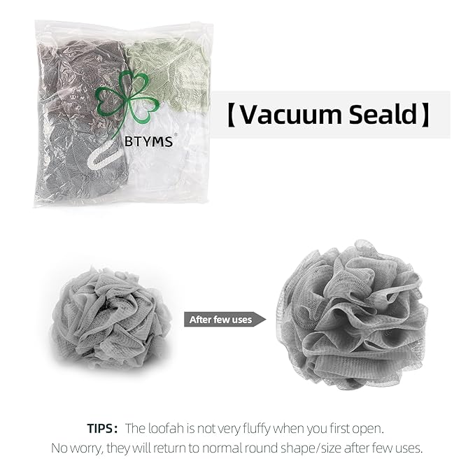 Btyms bath sponge shower loofahs