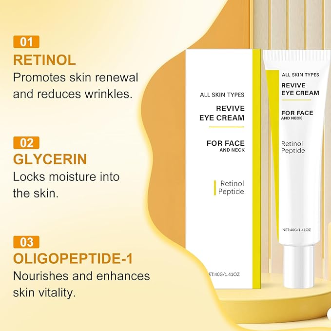 2PCS Revive Eye Cream,Revive Eye Cream For Neck, Reduces Wrinkles Firming & Hydrating Cream for All Skin Types