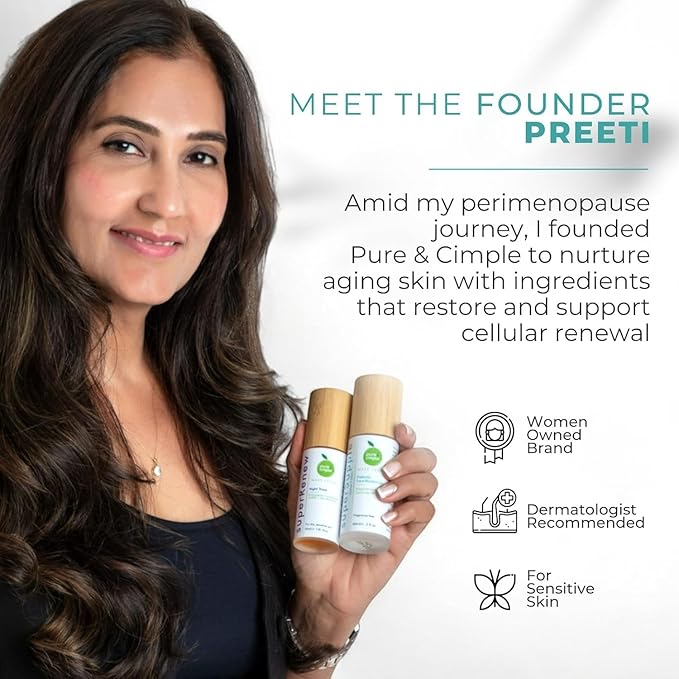 SuperRenew Organic Face Oil Hydrating Facial Skin Care Products with Bakuchiol, Sea Buckthorn, CoQ10, Squalane Face Moisturizer for Dry Skin, Anti-Aging Oil Women’s Night Routine (35ml) - Green bag