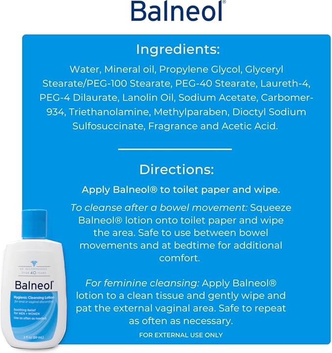 Balneol Hygienic Cleansing Lotion, 3oz Bottle (pack of 2)