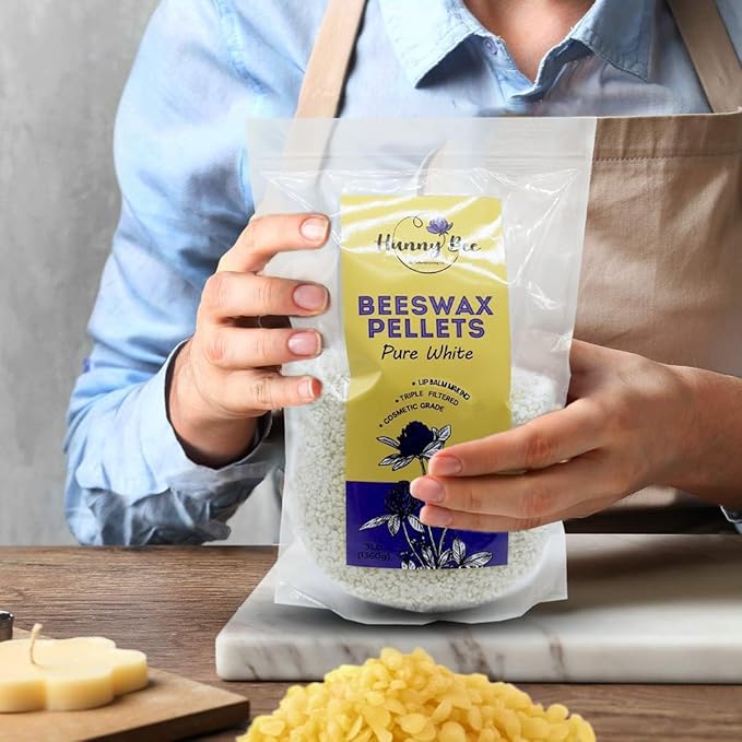 HUNNYBEE Beeswax Pellets 3LB, 100% Pure lbs)