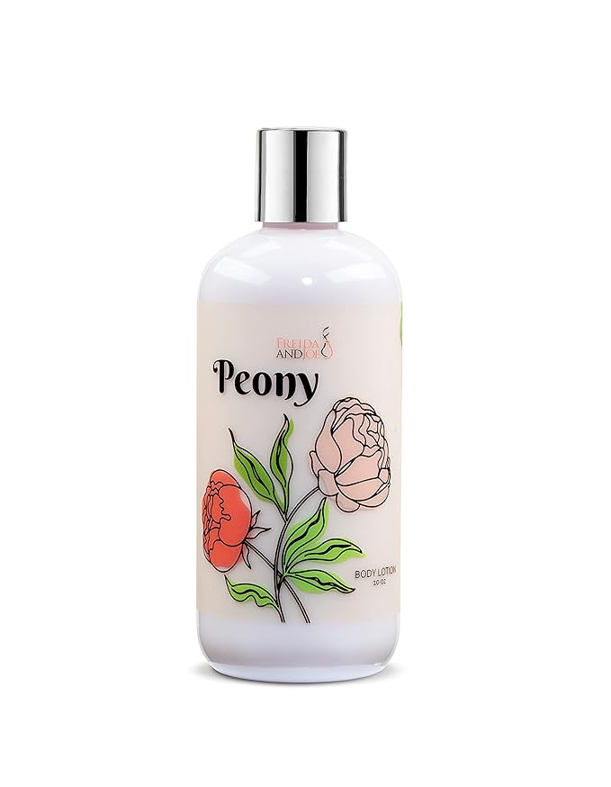 Home Spa Gift 10oz Deep Moisturizing Fragrance Body Lotion & 8 oz. Fine Fragrance Body Mist Set Luxury Self-Care Combo for Women and Girls (Peony) Mother’s Day Gift for Mom