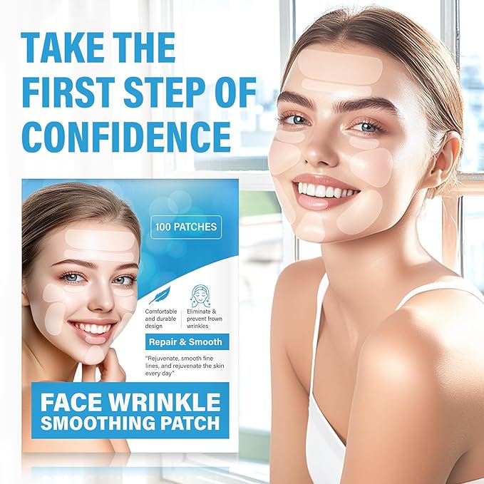 Anti Wrinkle Patches, Effective Wrinkle Patches for Face & Forehead, Facial Lines Stickers Overnight, Reduce Eyes & Face Fine, Smooth Fine Lines, Comfortable and Breathable