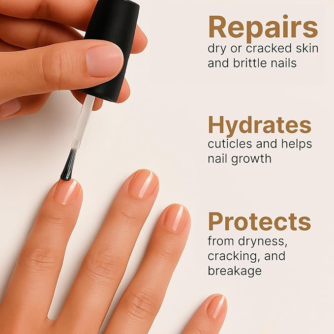 C CARE Pomegranate and Fig Cuticle Oil For Nails - Repairs Cuticles Overnight - Moisturizes and Strengthens Nails and Cuticles - Dropper & Brush included - 2.5oz