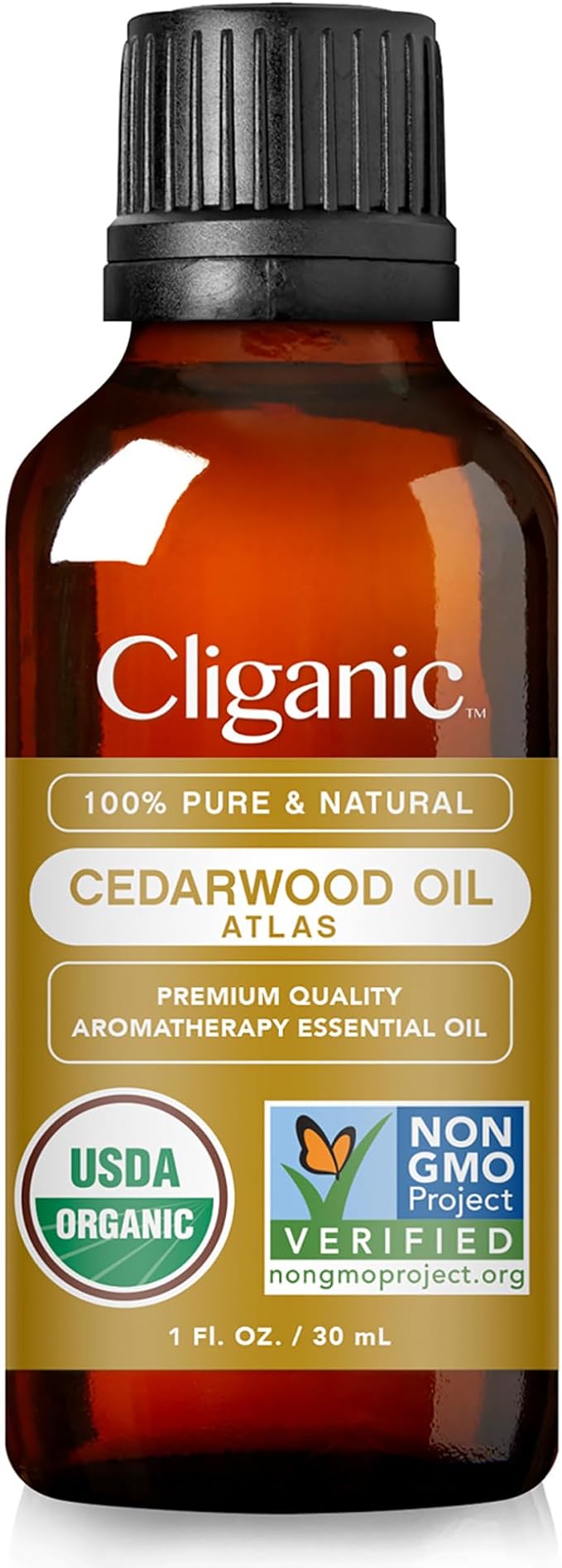 Cliganic Organic Cedarwood Essential Oil - 100% Pure Natural Undiluted, for Aromatherapy Diffuser | Non-GMO Verified (Packaging May Vary)