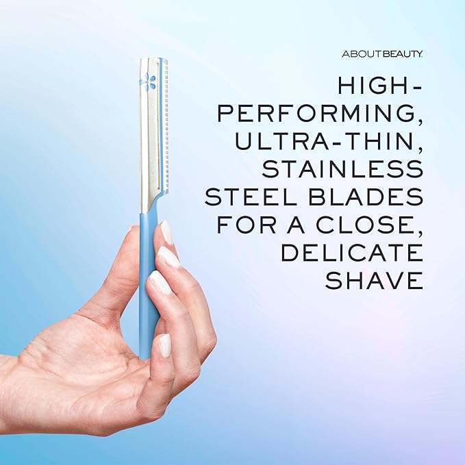 About Face Pro-Premium Facial Razors - 3 Beauty Groomers for Hair Removal, Ideal for Shaving, Exfoliating, Dermaplaning and Brow Shaping, Japanese Stainless Steel Gently Removes Facial Hair