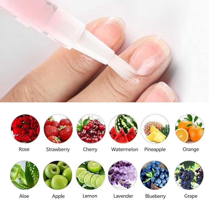 AIJIMEI 12pcs Nail Cuticle Oil Pen Gel Nail Oil Pen Nourishment Polish With Vitamins Moisturized Gel Repair Care Cuticle Oils